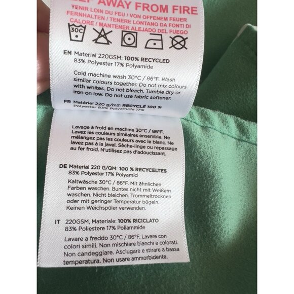 Dock & Bay Quick Dry Towel Green White & Stripe Beach 100% Recycled 63"L x 35"W - Picture 7 of 7